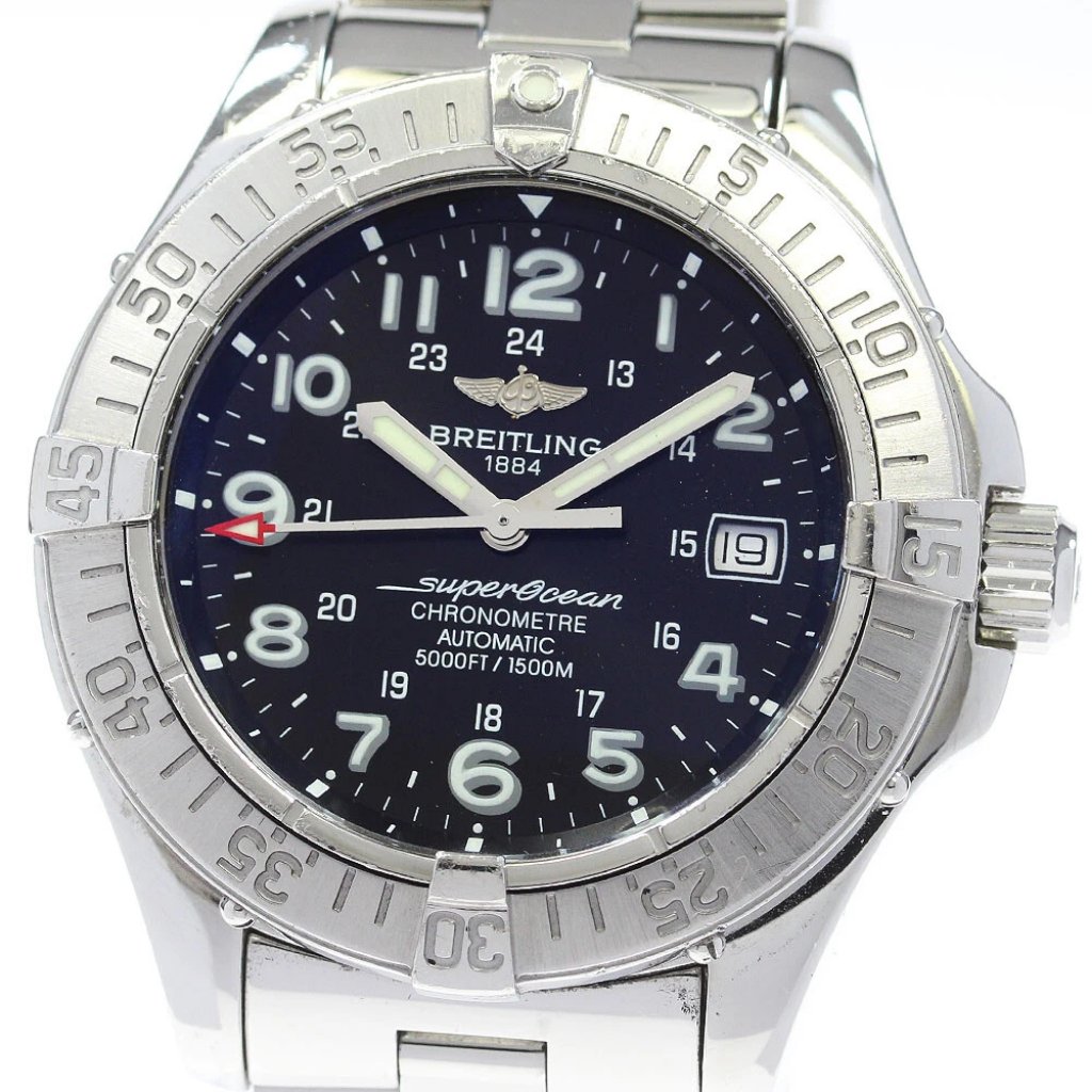 Breitling Super Ocean A17360 Date Black Dial Automatic Mens Watch